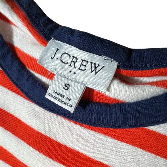J.Crew Re-Imagined Red & White Striped T-Shirt Dress Size S Eco-Friendly Cotton - Picture 5 of 8